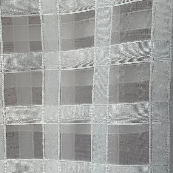 Polagram White Lattice Button Down Blouse Long Sleeve Pouf Shoulders Size Small - Picture 13 of 14